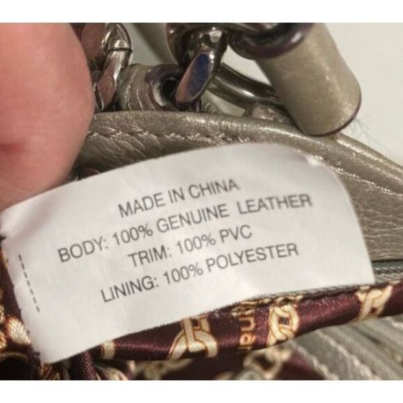 TIGNANELLO Women’s Double Strap Metallic Pebble Leather Handbag 8.5X4.5X…‎ - Picture 12 of 12